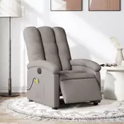 Vidaxl vidaXL Električni masažni stol z naslonjalom, taupe, blago