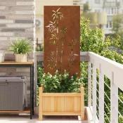 vidaXL vidaXL Zaslon za zasebnost v vrtu Cvetlični Rjav 50 x 140 cm, (5000207459)