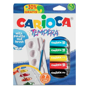 Carioca Slikarski komplet: Set tempera Carioca 10 ml 7 kosov + paleta + brezplačna čopič