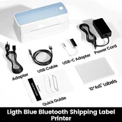 KJB Bluetooth termični tiskalnik nalepk 241BT, 4 x 6 palcev, svetlo moder, EU