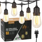 Vrtna girlanda 230V topla bela s kljukicami 20m 62472