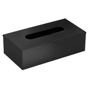 SAPHO Črni Mat Zasobnik za Papirnate Robčke, Viseči - dimenzije 250x75x130 mm