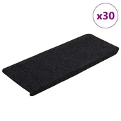 Vidaxl Samolepilne podloge za stopnice 30 kosov črna 65x24,5x3,5 cm