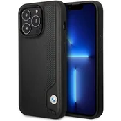 shumee Usnjen ovitek BMW Hardcase za iPhone 14 Pro Max, črne barve