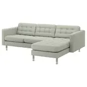 LANDSKRONA Sofa trosed, s lenjivcem/Gunnared svetlozelena/metal