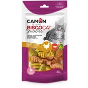 Camon BiscoCat Snacks piškotki v obliki ribic za mačke, piščanec in losos - 40 g