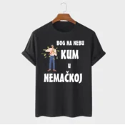 MAFIMI Muška majica Bog na nebu kum u Nemackoj, Crna