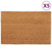 Vidaxl Predpražnik 5 kosov naravne barve 40x60 cm kokosova vlakna