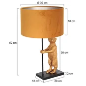 Steinhauer Animaux 8228ZW namizna svetilka, kovina, žamet, zlata, črna - Dnevna soba/jedilnica