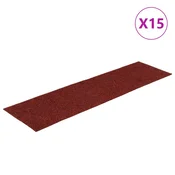 Prostirke za stepenice samoljepljive 15 kom 76x20 cm bordo crvene pravokutne