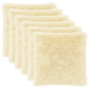 vidaXL Prevleka za blazino 6 pcs HEERLEN Krem 65 x 65 cm PV flis