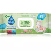 GoWipes Cleanse & Protect Chamomile extract otroški nežni vlažni robčki z aloe vero 50 kos