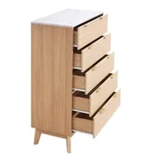 VEVOR Predalnik s 5 predali rebrast 399x749x1219 cm svetlo leseni