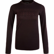 Womens Endurance T-Shirt Yalia Seamless Wool Print LS Baselayer Dark Purple, L/XL