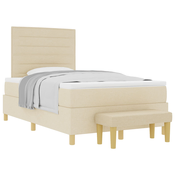 vidaXL vidaXL Vzmetnica s klopjo krem 120x190 cm tkanina, (22083303)