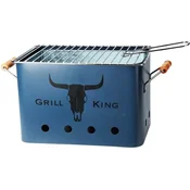ProGarden Prenosni žar na lesno oglje GRILL KING 43 x 20 cm, modri