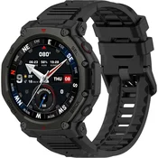 GS Silikonski pašček za Amazfit T-Rex 3 Pro, črne barve