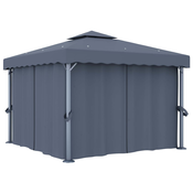 Sjenica sa zastorom 3 x 3 m antracit aluminijska
