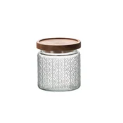 Okrogla posoda z lesenim pokrovom 500ml 81182