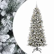 Vidaxl Umetna božična jelka z bučko 210 cm 300 LED Toplo bela