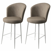 HANAH HOME Set 2 barske stolice Alte Cappuccino White