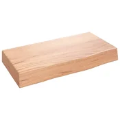 Vidaxl Stenska polica svetlo rjava 40x20x6 cm trdna hrastovina