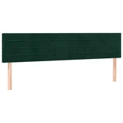 Vidaxl Posteljno vzglavje temno zelena 180x5x78/88 cm žametna