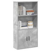 Regal za knjige siva boja betona 60x24x120 cm konstruirano drvo