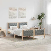 Krevetna konstrukcija s uzglavljem Svijetlo siva 150 x 200 cm