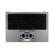 Gornji okvir tipkovnice za MacBook Pro 14, A2918 (2023), s US tipkovnicom i baterijom, Space Black, 661-37958, Genuine Apple