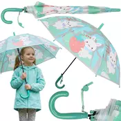 sarcia.eu Avtomatski dežnik za otroke, zajček, zložljiv dežnik s piščalko 83 cm