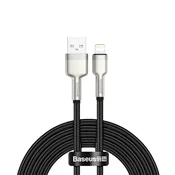 BASEUS Kabel Cafule Series Metal Data USB-A – iPhone Lightning 2,4 A, 1 m – črn
