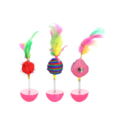 Igrača za mačke Wobbler s perjem 15-16cm/1kos Flamingo