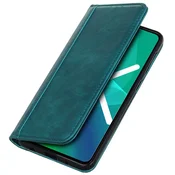 GS Ovitek za Samsung Galaxy A54 5G, denarnica iz usnja Litchi, zelena