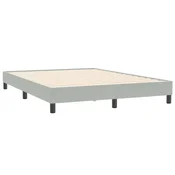 Vidaxl posteljni okvir brez vzmetnice svetlo siva 140x210 cm žamet