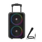 AVIZAR Bluetooth zvočnik prenosni 41x26cm svetleč 2x zvočnika 5W z mikrofonom, Črna, (5000250568)