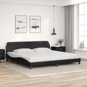 Okvir kreveta s uzglavljem bez madraca crni 200x200 cm