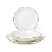 MHOME set krožnikov Spring, porcelan, bela/rjava, 18 kos