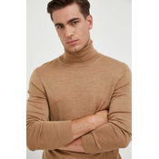 Vuneni pulover Michael Kors za muškarce, boja: bež, lagani, s dolčevitom