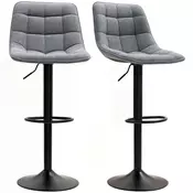 Homestar Set barskih stolov 2 kosa 47x53x96-117 cm temno siva