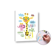 Slikanje po številkah HELLO BABY | nizka težavnost - na okvirju