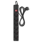 Emos P54218 Prenapetostna zaščita – 6 vtičnic, 1,5 m, črna (P54218)