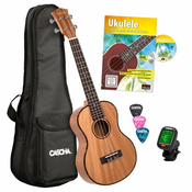 Cascha HH 2049 DE Premium Mahogany Tenor ukulele Bundle