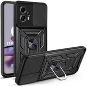 GS Oklepni ovitek za Motorola Moto G13/G23, CamShield Slide, črn
