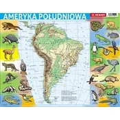 shumee Okvirna sestavljanka. Južna Amerika - fizični zemljevid