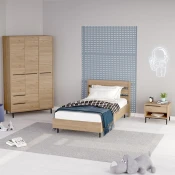 Hanah Home Komplet spavaca soba za tinejdžere ON23-S, Hrast