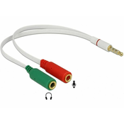 Adapter-AUDIO Jack 3,5M 4-pin - 2x3,5Ž 20cm CTIA Delock