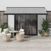 Tenda na uvlacenje antracit-bijela 4x3 m od tkanine i aluminija