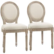Homestar Set 2 jedilnih stolov 49x56x96 cm kremno bela