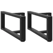 Noge za klub stolic T-oblika 2 kom Crne 60x25x(30-31) cm Celik